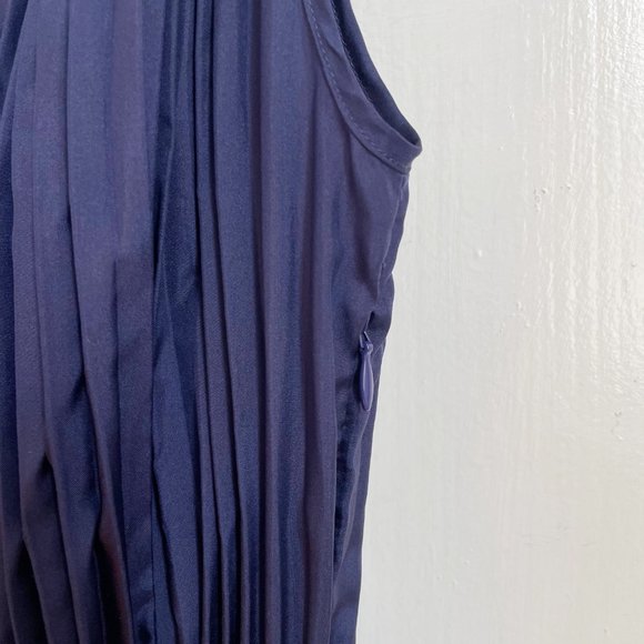 Rachel Comey Dress Long Maxi Silk Navy Blue Mini Pleats Formal Gown 4 - Picture 10 of 13